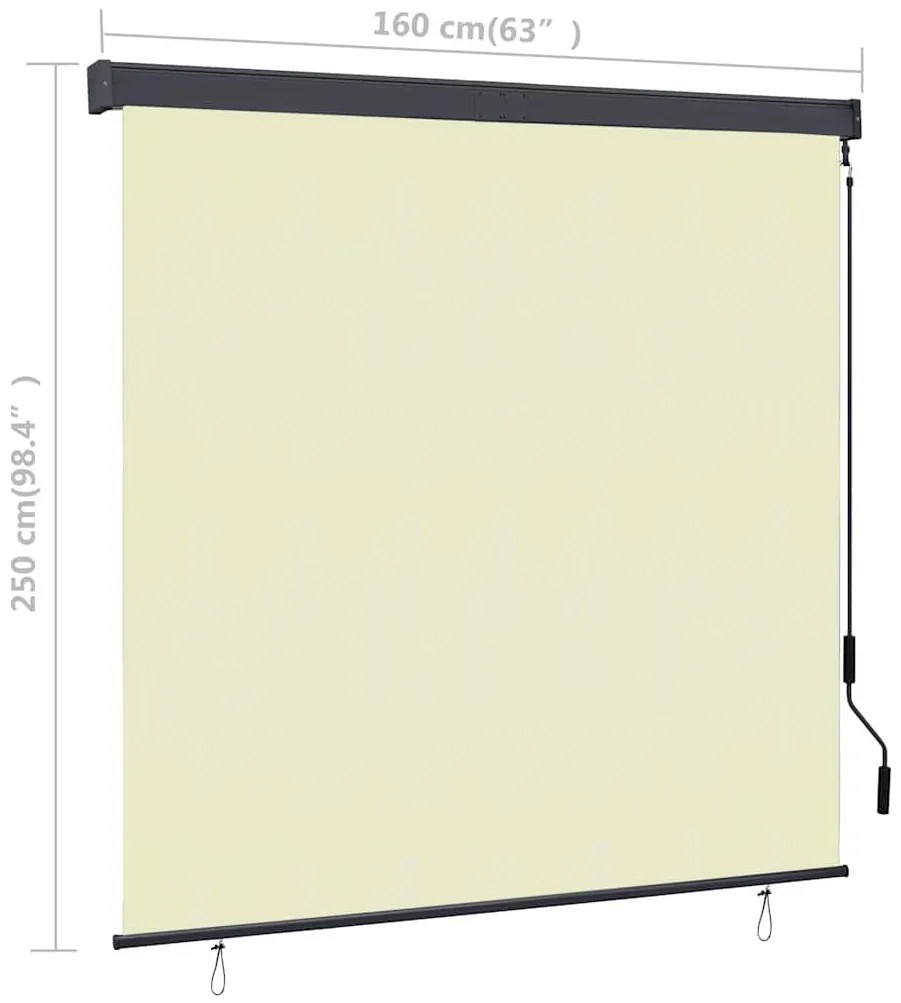 krémszínű kültéri roló 160 x 250 cm