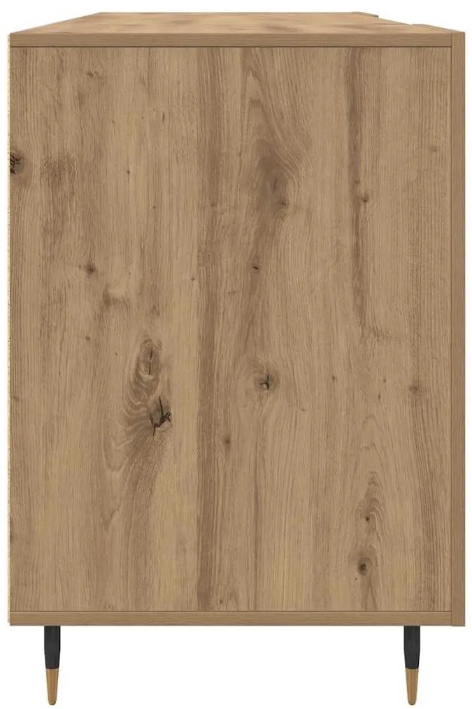 Asztal polcokkal kézműves tölgy 140 x 50 x 75 cm Faanyag