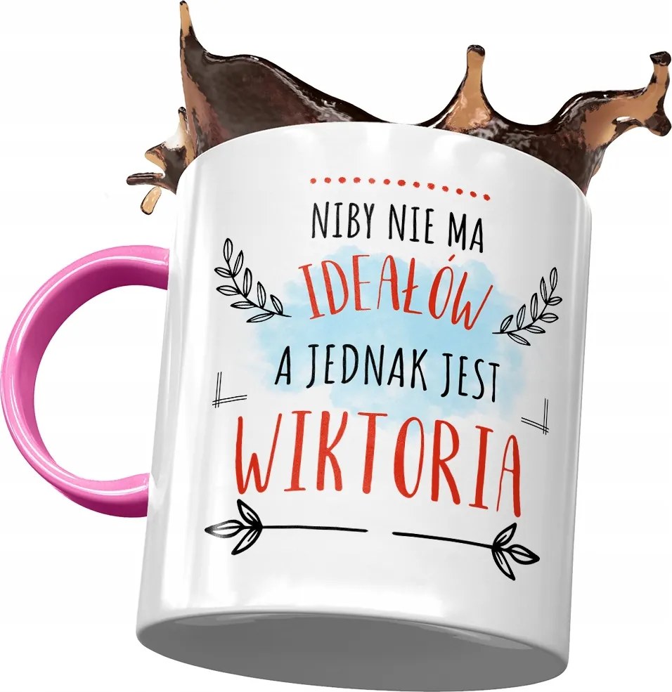 Rózsaszín Bögre Viktória Barátnő Feleség Ajándék Nyomtatott Fotóval