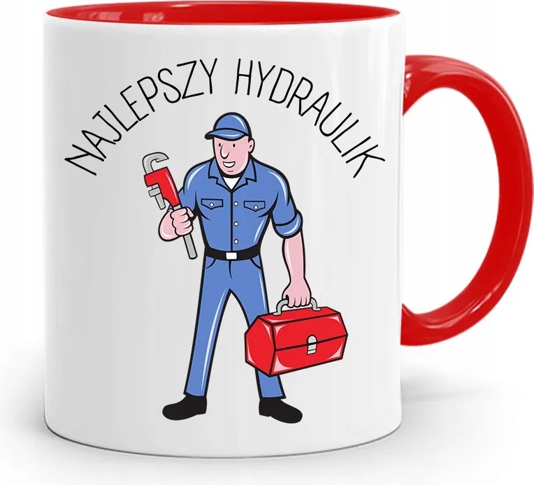 Piros Bögre Ajándék Vízvezeték Szerelőnek Legjobb nyomott mintával