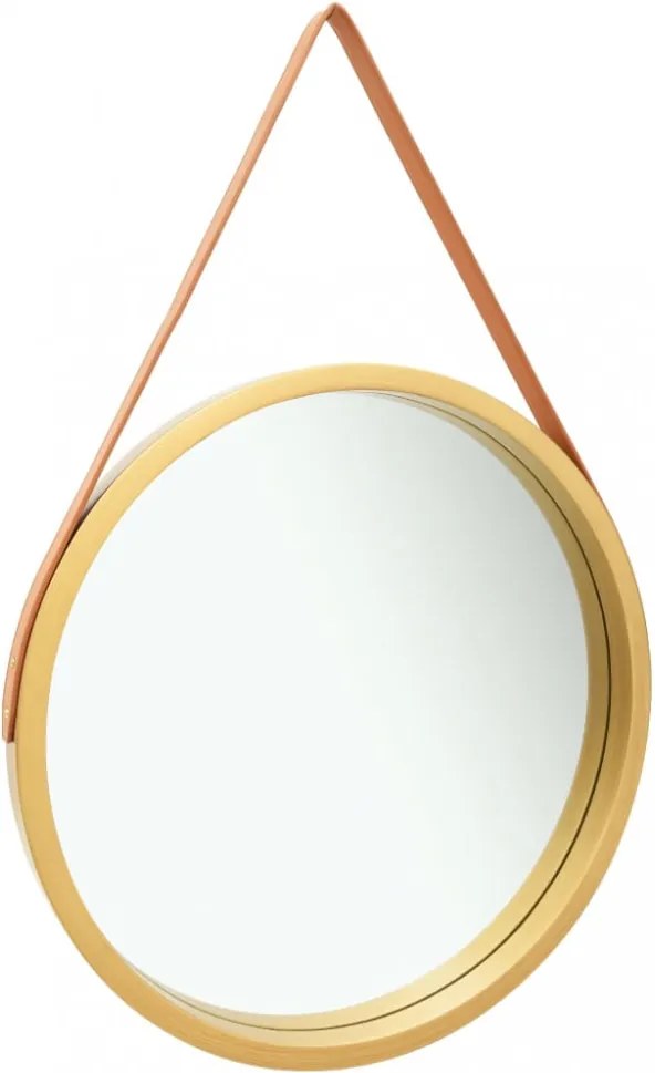 Aranyszínű fali tükör szíjjal 60 cm