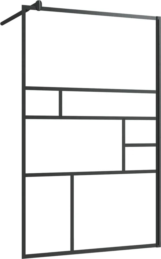 vidaXL fekete zuhanyfal átlátszó ESG üveggel 100 x 195 cm