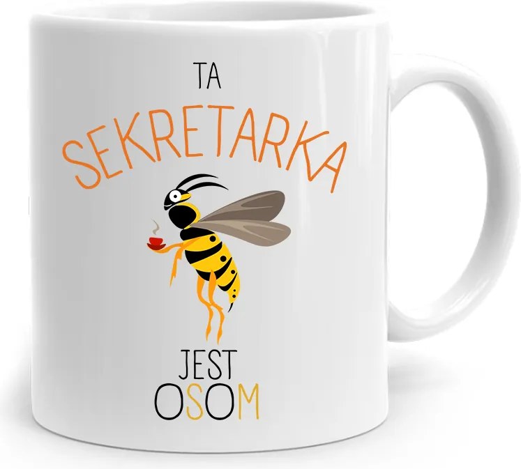 Bögre Ajándék Titkárnőnek A Titkárnő Egy Darázs, fényképes nyomtatással