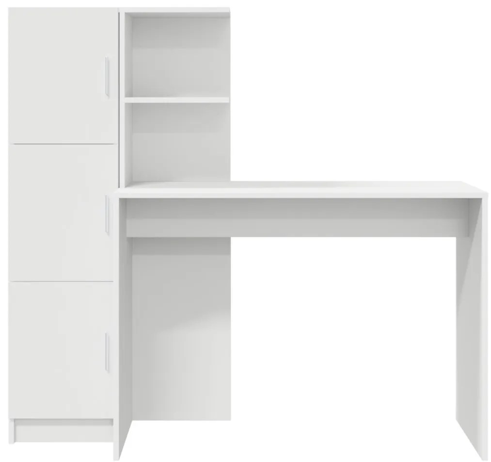 Tárolóval rendelkező íróasztal 2 pcs Fehér 102 x 50 x 124 cm