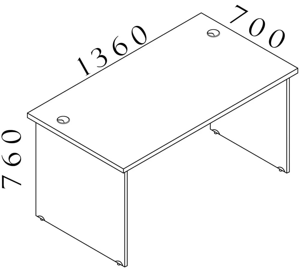 Visio LUX asztal 136 x 70 cm, dió