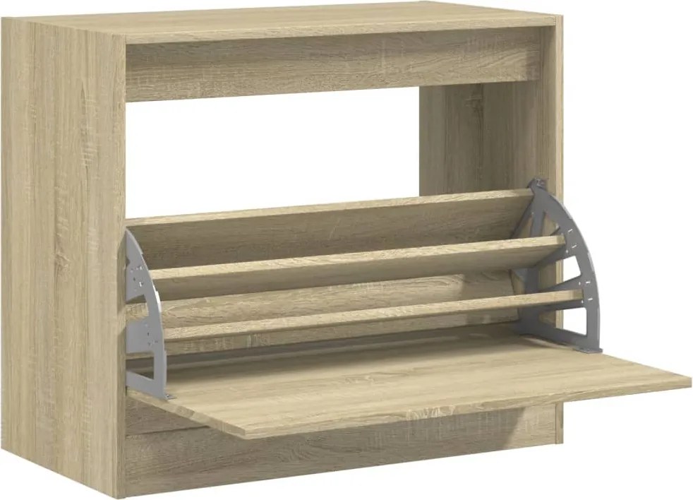 vidaXL sonoma tölgy színű szerelt fa cipőszekrény 80x42x69 cm