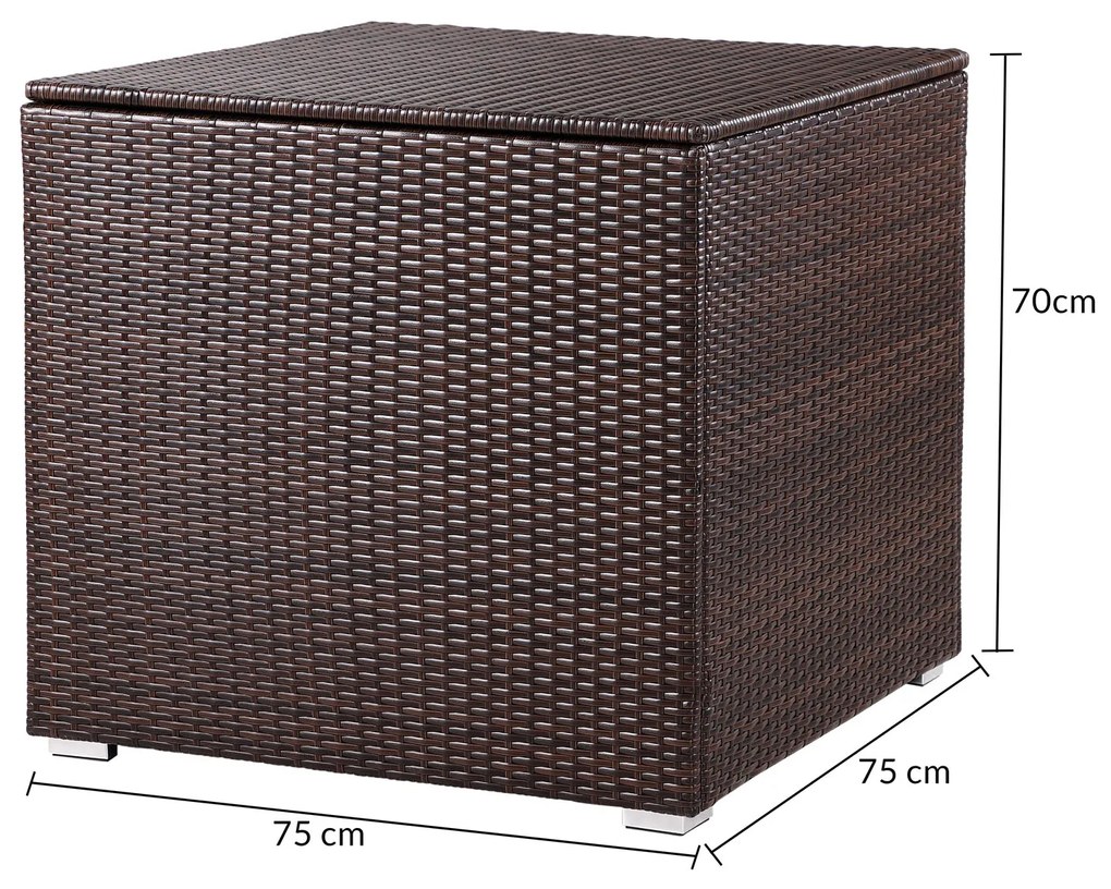 Casaria® Tárolódoboz 75x75x70 cm - barna