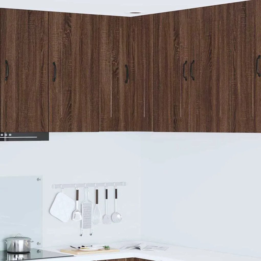 Fali konyhaszekrény ajtóval Barna Tölgy 57 x 57 x 80 cm Faanyag