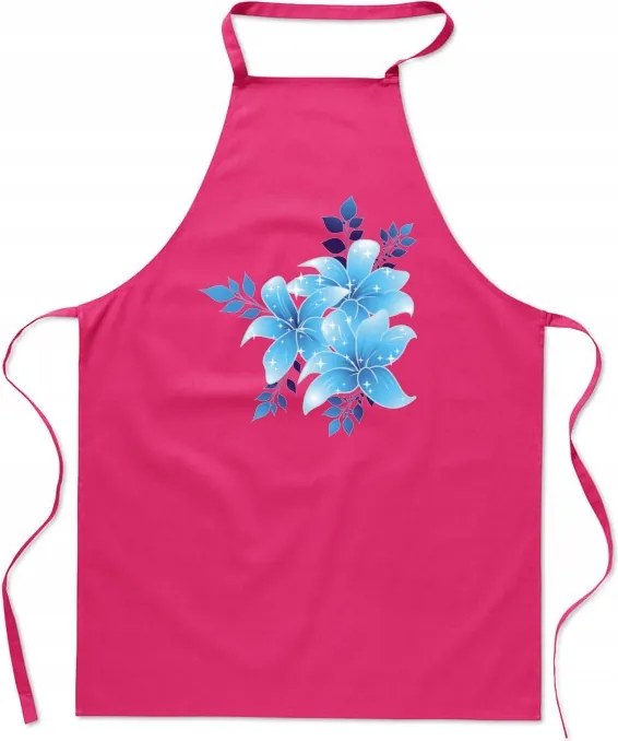 Konyhai Kötény Kék Színes Virág Divatos Nyomtatás