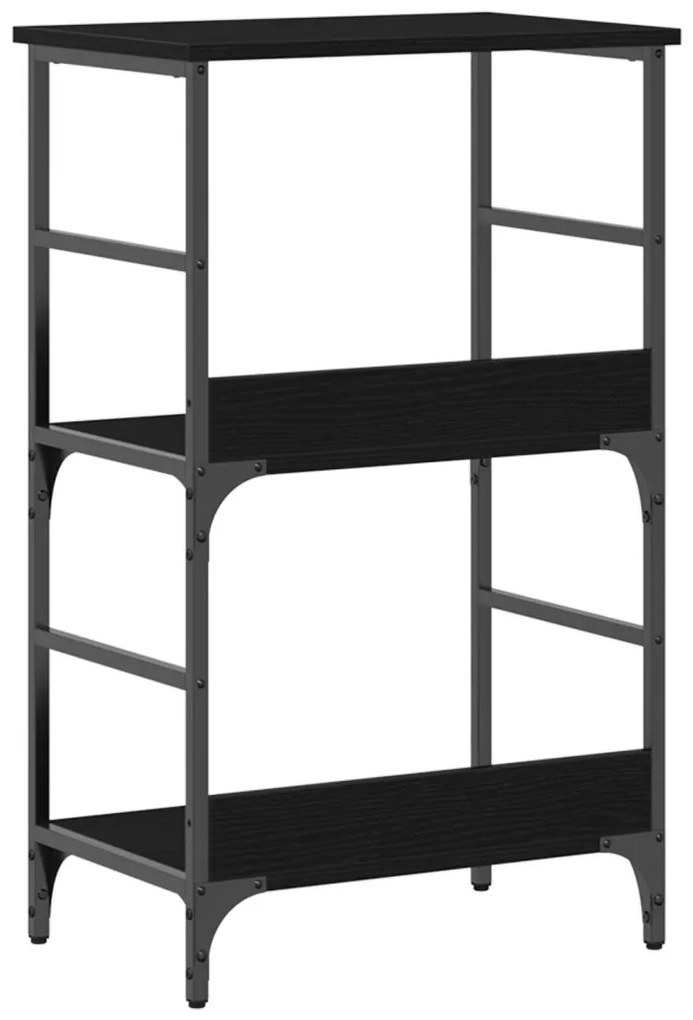 Könyvespolc Fekete Tölgy 50x33x82 cm Épített Fa és Acél