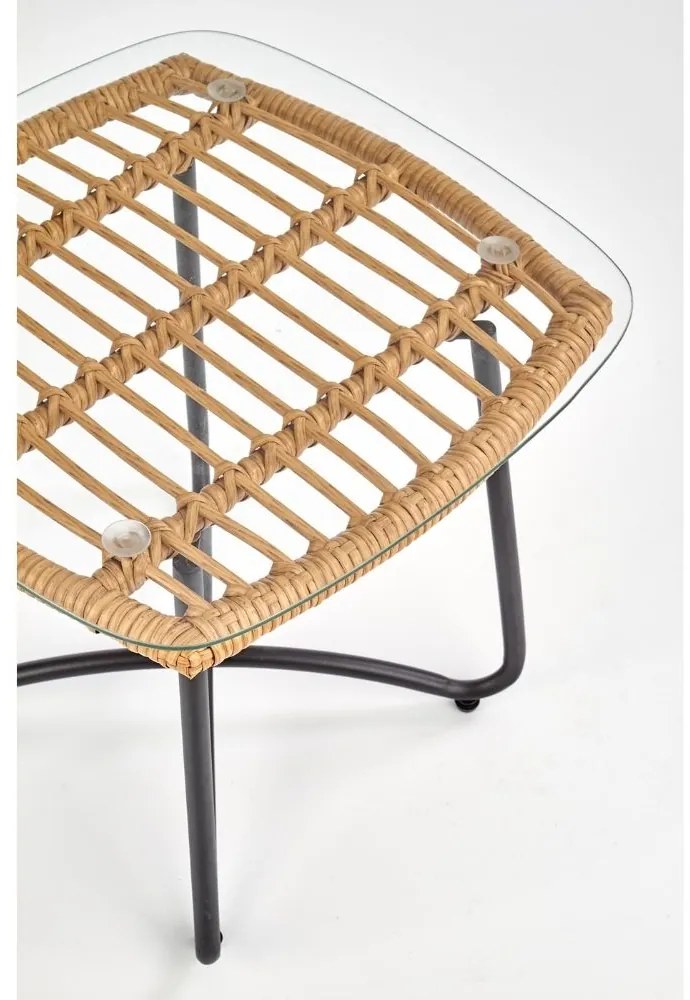Indira dohányzóasztal, rattan / fekete
