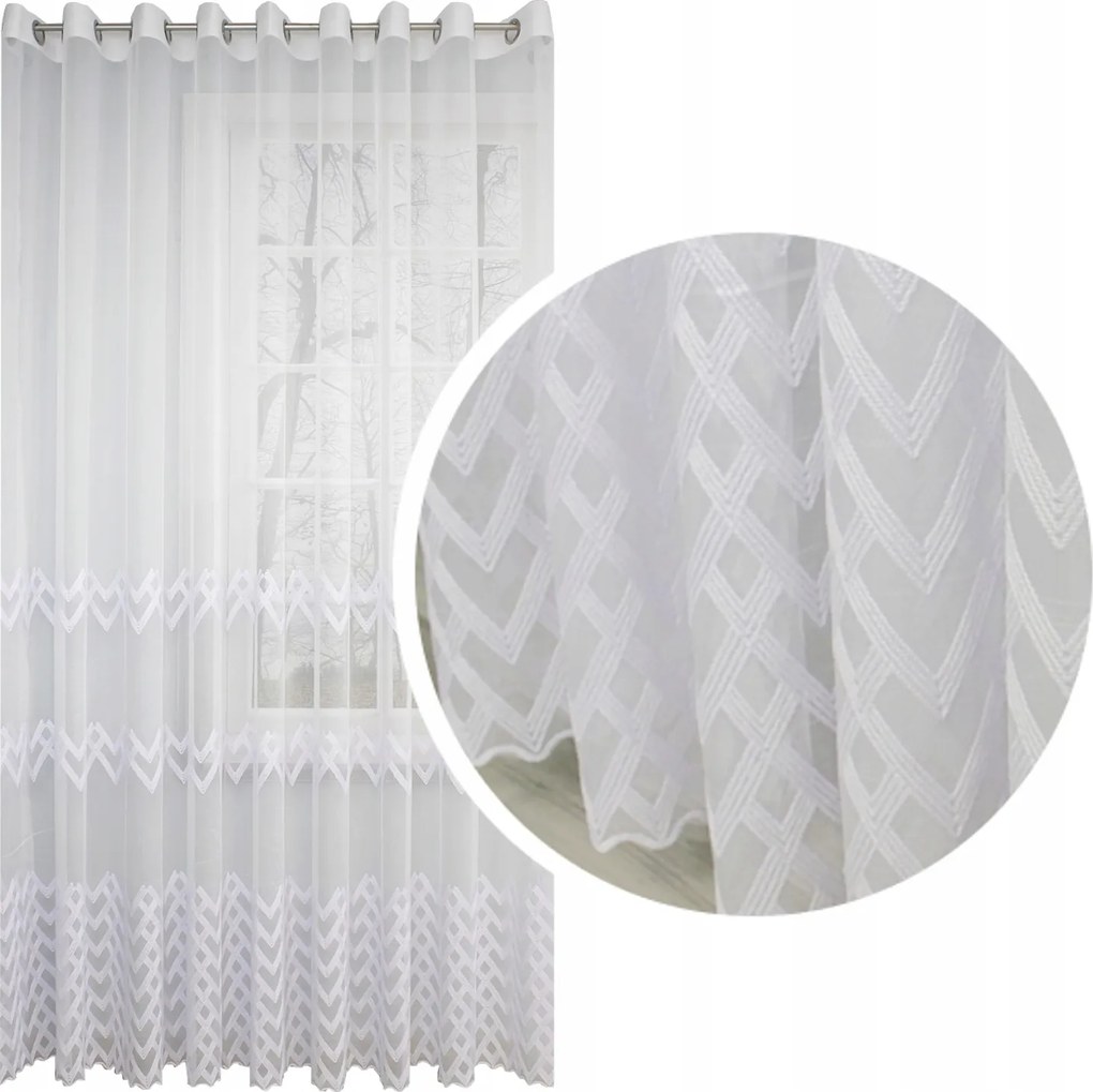 Függöny Napellenző Hímzés Háromszögek függöny 200x250 cm