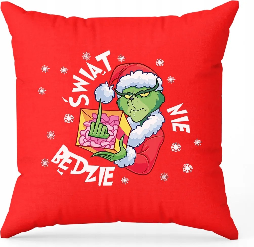 Ajándék párna Grincs ujjal "Karácsony nem lesz"