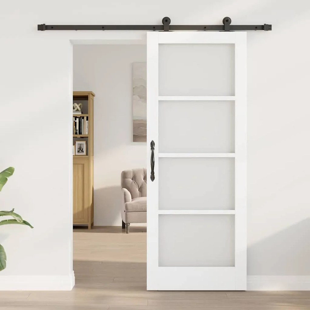 Csúszóajtó ORKDAL Fehér 78 x 202 cm Fa és fém