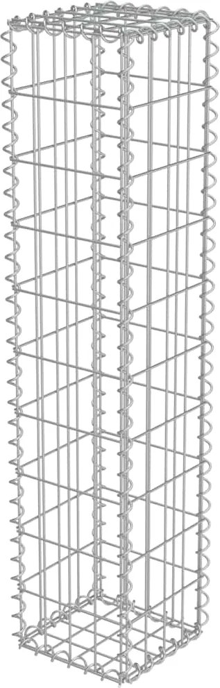 vidaXL horganyzott acél gabion fal fedéllel 20 x 20 x 100 cm
