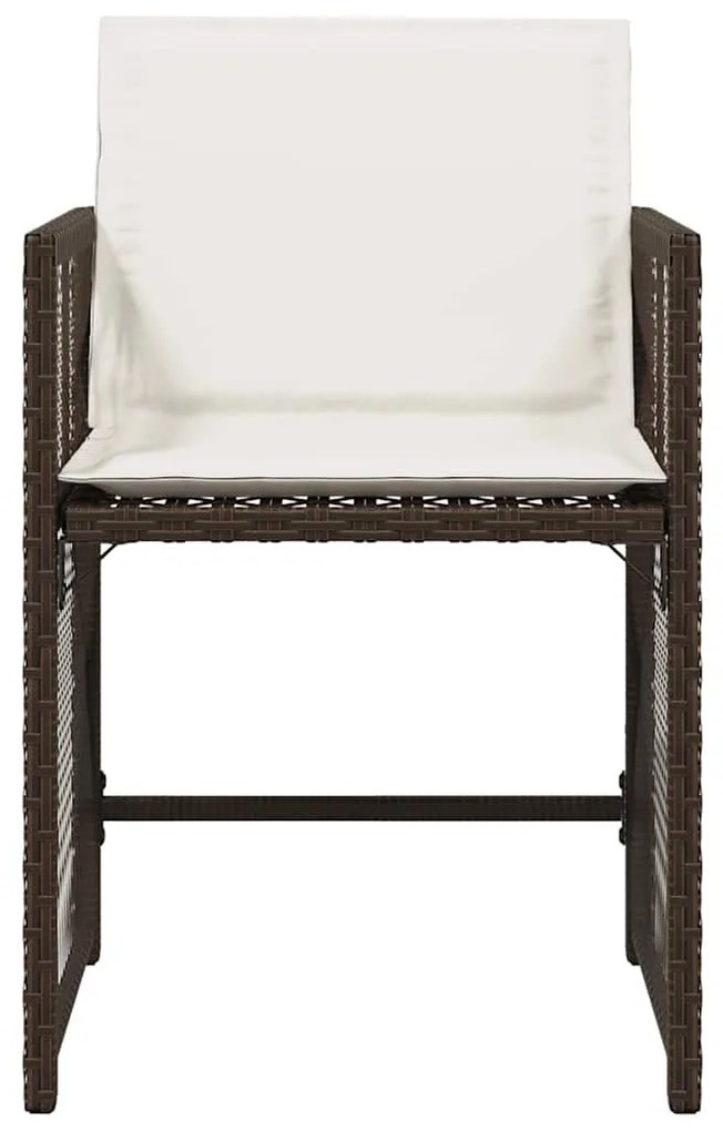 4 db barna polyrattan kerti szék párnával