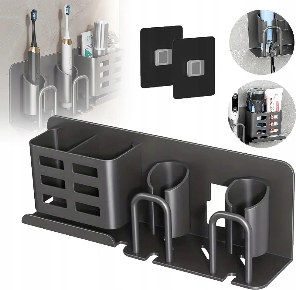 Elektromos fogkefe tartók, fali rendszerezők 2 rekesszel