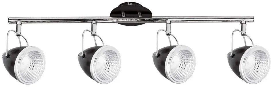 Aldabra Oliver mennyezeti lámpa GU10-es foglalat, 4 LED izzó, 5,5W fekete-króm
