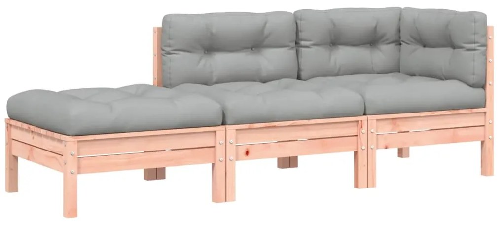 vidaXL háromszemélyes kerti kanapé párnával és lábzsámollyal