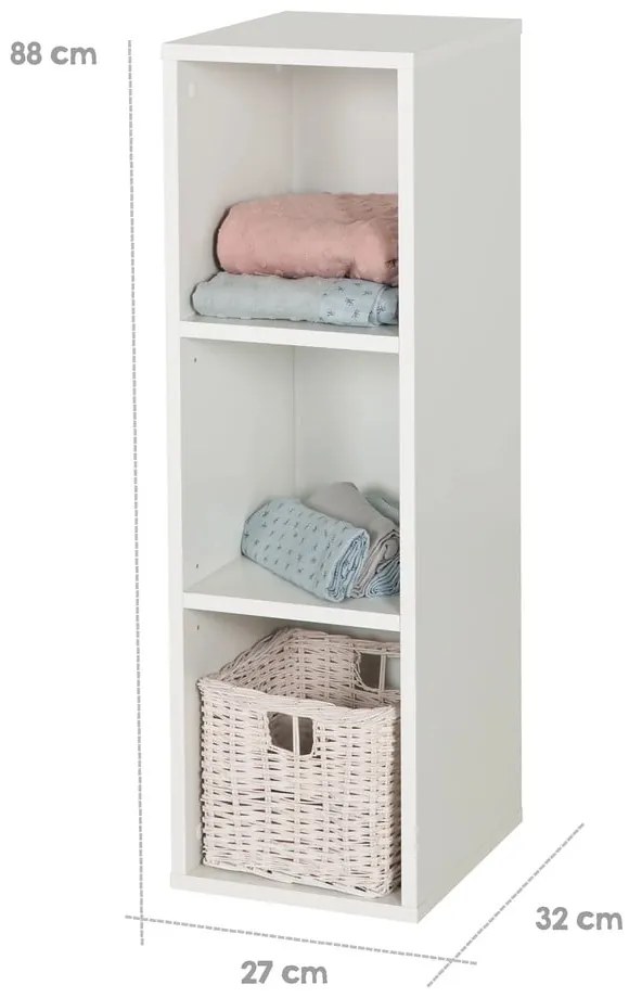 Fehér gyerek könyvespolc 27x88 cm – Roba