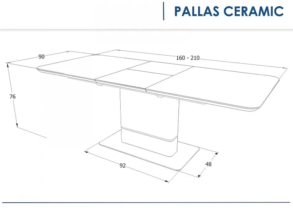 Pallas bővíthető étkezőasztal 160-210x90cm fekete