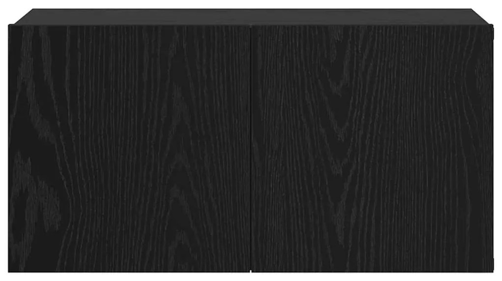 TV szekrény 3 pcs Fekete 60 x 30 x 30 cm Faanyag