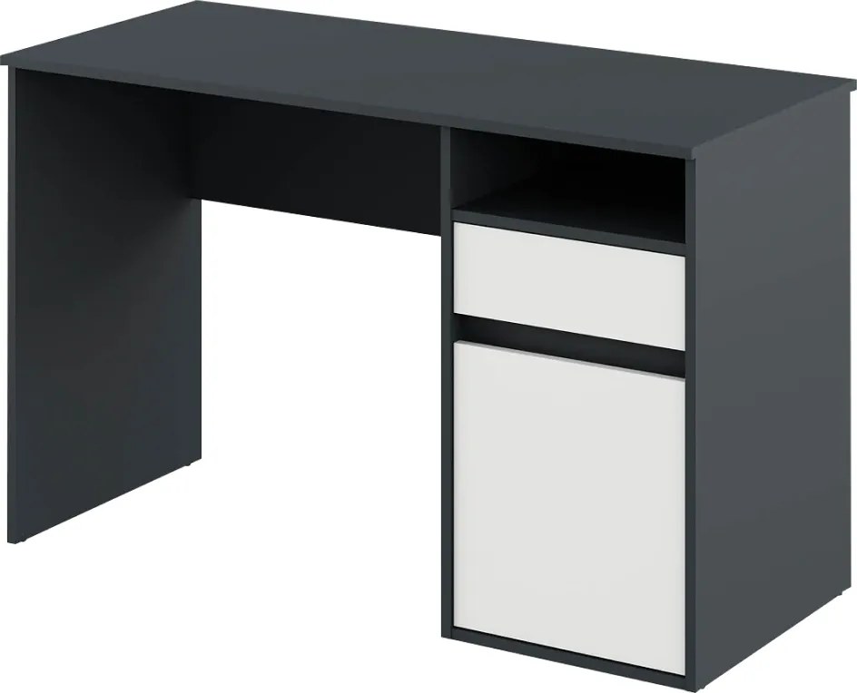 PC asztal, grafit/fehér, BILI NEW