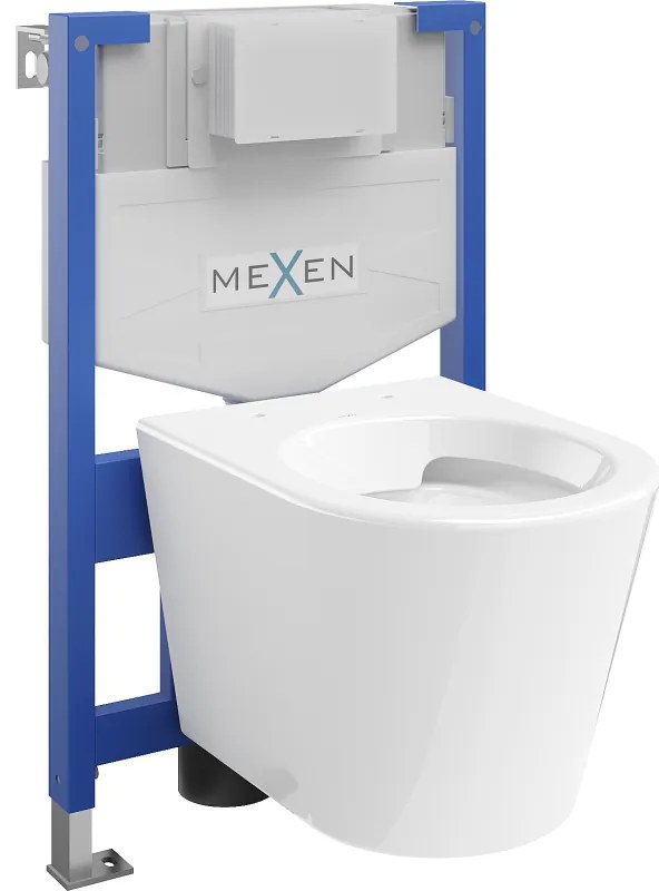 Mexen Rico különleges falba szerelhető WC-készlet Fenix XS-F WC csészével, fényes fehér - 6803372XX00