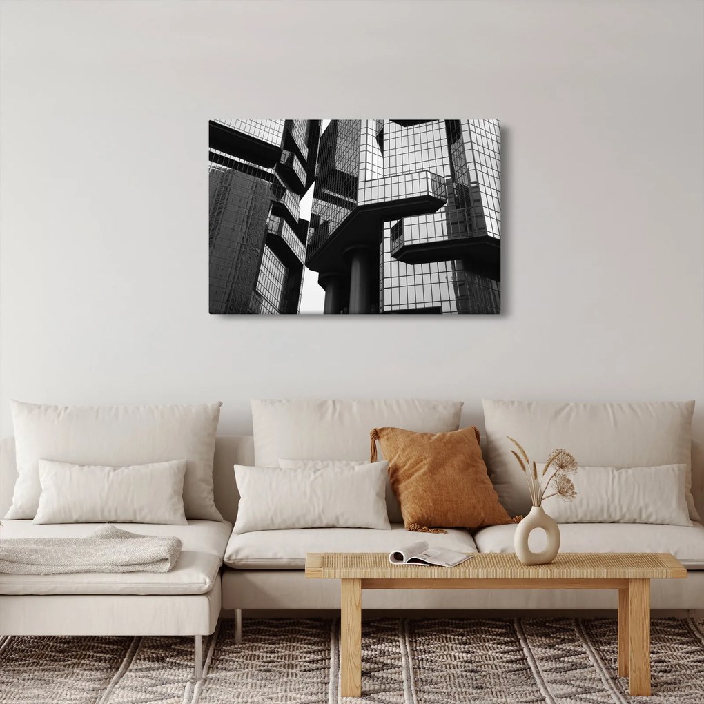 Üvegépületek képe (90x60 cm)