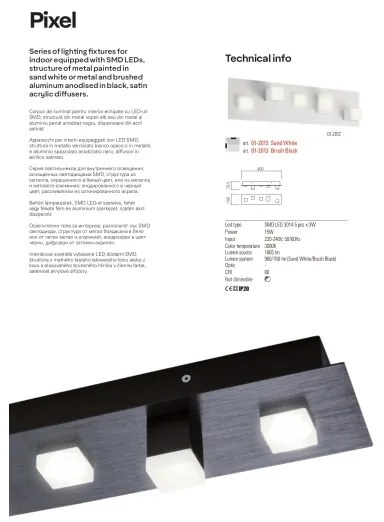 Redo 01-2017 - LED Mennyezeti lámpa PIXEL LED/48W/230V 3000K 45x45 cm fekete