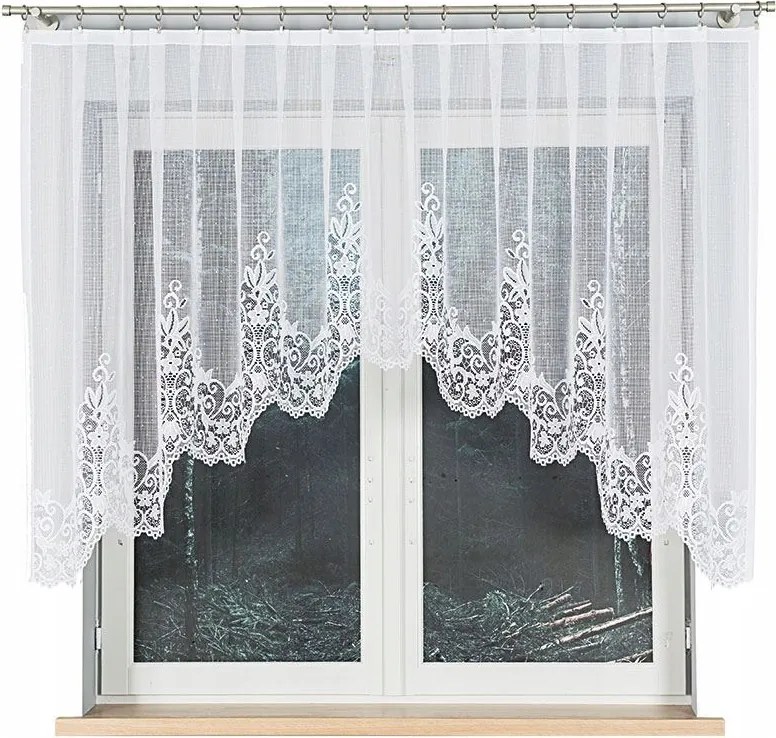 Kész függöny jacquard függöny nappaliba fehér 330x130 cm Berenika