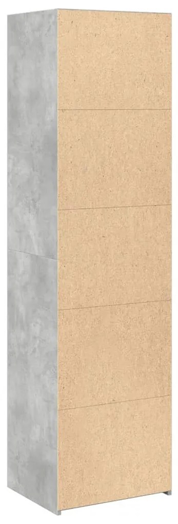 betonszürke színű szerelt fa magasszekrény 50 x 41 x 185