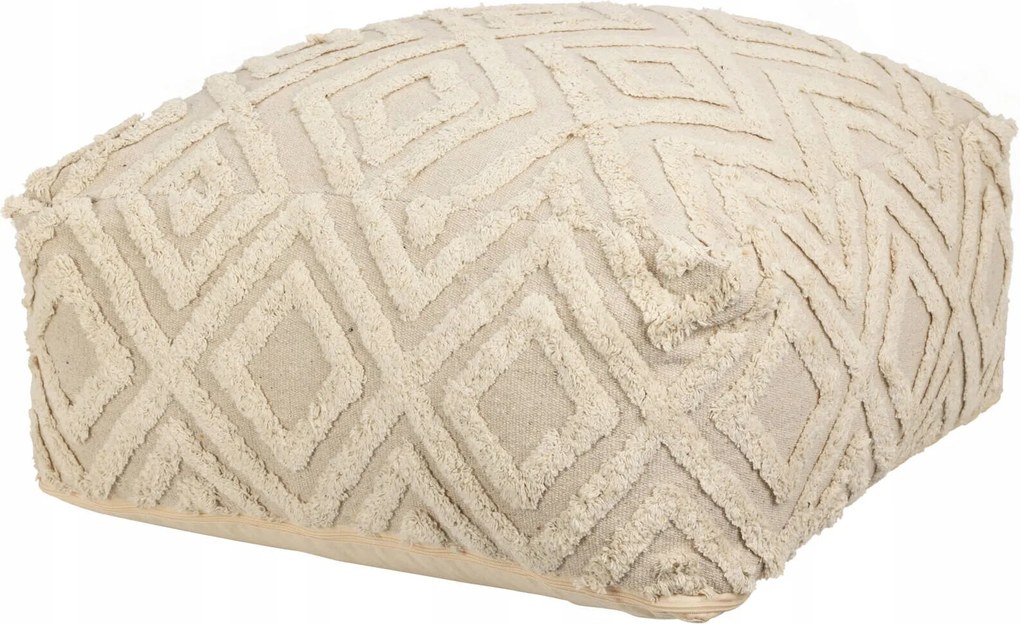 Dekorációs Puff Nappaliba Pamut Puff 60x60 cm Puha Ülőfelület