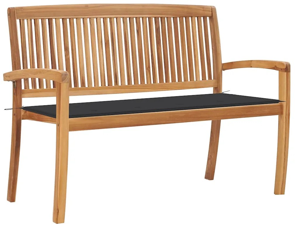 vidaXL tömör tíkfa rakásolható kerti pad párnával 128,5 cm