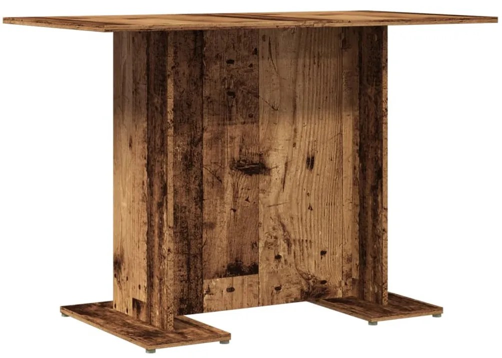 antik fa színű szerelt fa étkezőasztal 110 x 60 x 75 cm