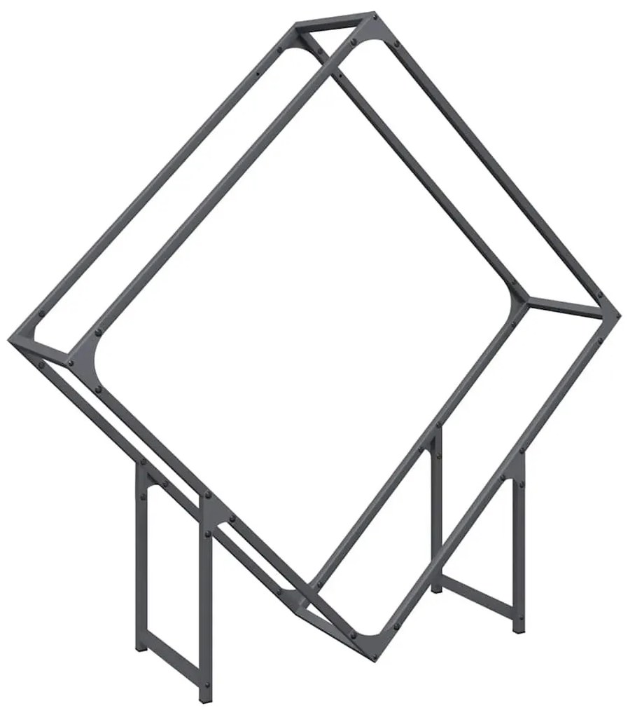 antracitszürke hidegen hengerelt acél tűzifatároló 100x25x100cm