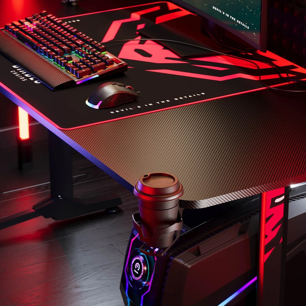 Gamer asztal 160 cm fekete: Diablo X-Mate 1600