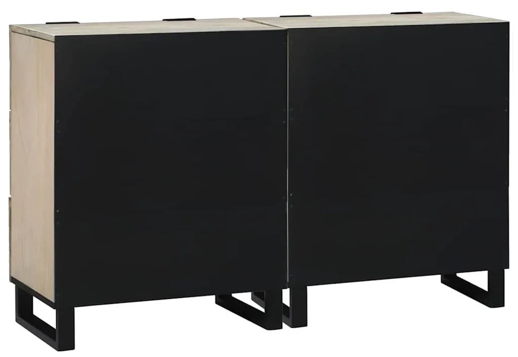Oldalszekrények 2 pcs Fehér 60 x 33.5 x 75 cm tömör mangófa