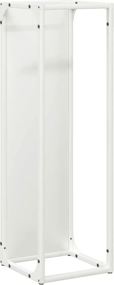 vidaXL fehér hidegen hengerelt acél tűzifatároló 25x25x80 cm
