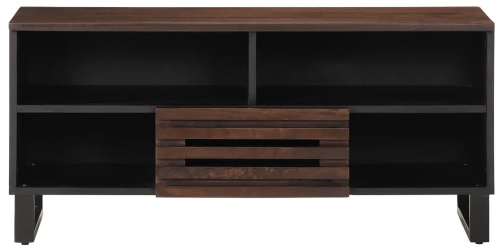 barna tömör mangófa TV-szekrény 100 x 34 x 46 cm