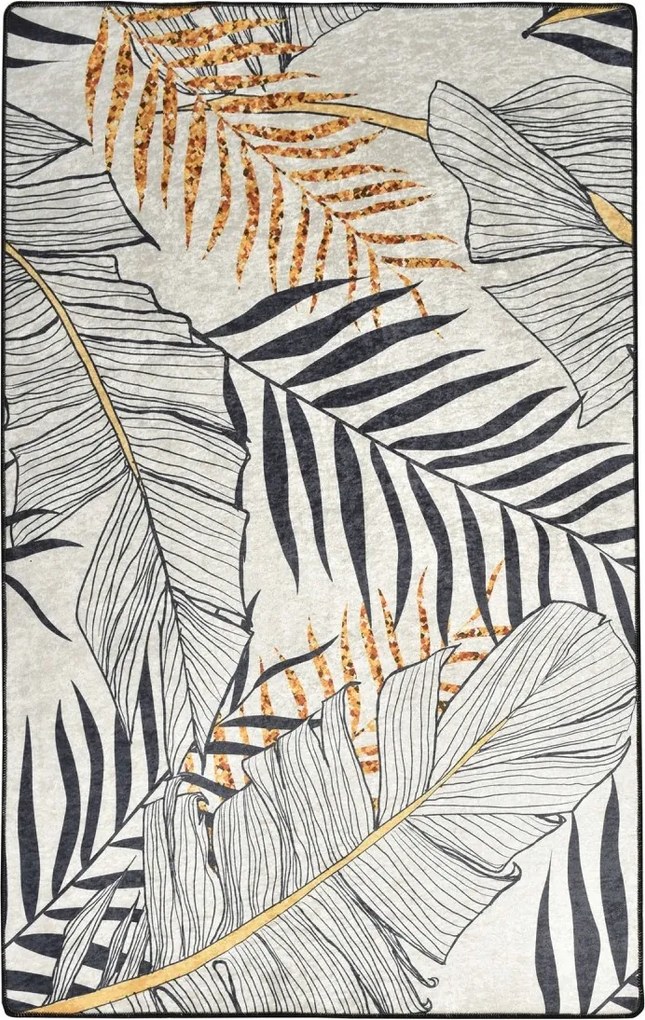 Gyógynövény szőnyeg 120x180 cm fehér-fekete/arany