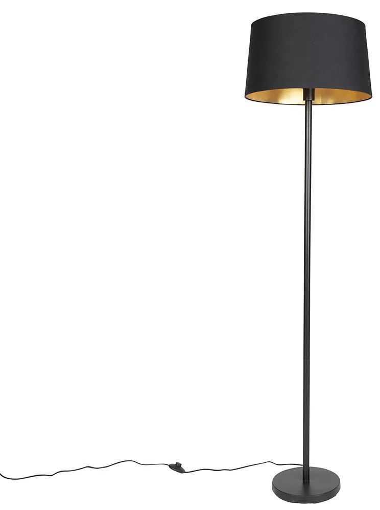 Okos állólámpa fekete fekete árnyékolóval 45 cm, Wi-Fi-vel, A60 - Simplo