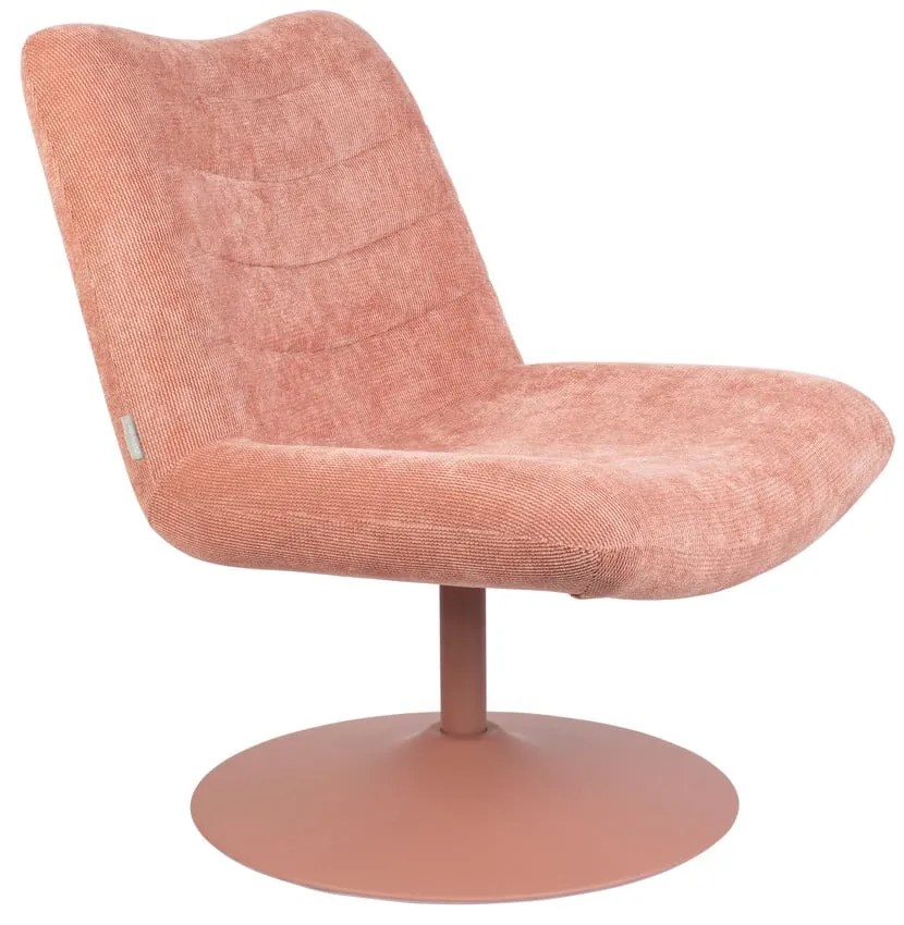 Rózsaszín bársony fotel Bubba – Zuiver