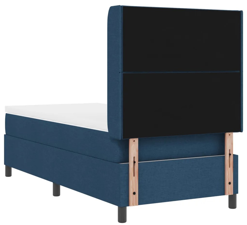 Boxspring Ágy Matrac + LED Kék 90x200 cm Szövet