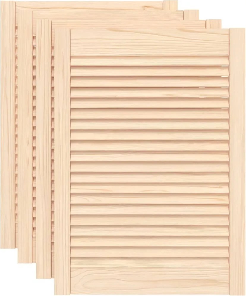 vidaXL 4 db tömör fenyőfa lamellás szekrényajtó 69 x 49,4 cm