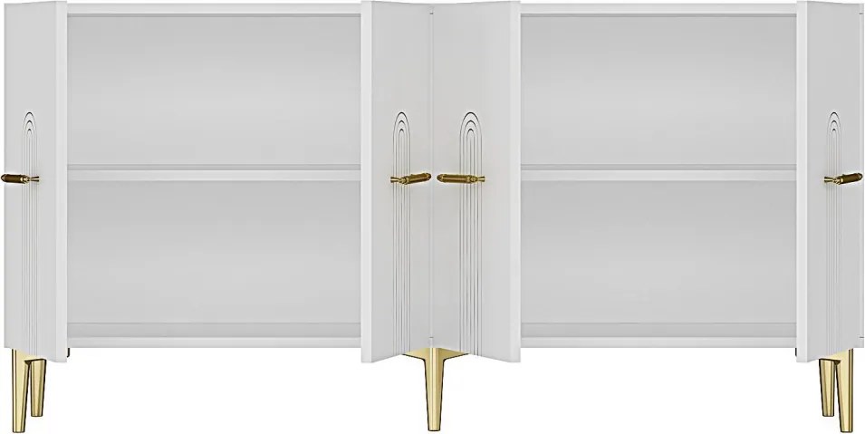 Ida komód, fehér-arany, 150 cm