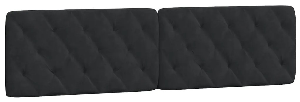 fekete bársony ágykeret LED-ekkel matrac nélkül 200 x 200 cm