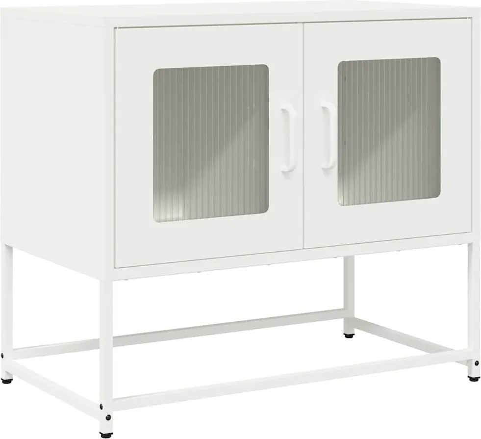 vidaXL fehér hidegen hengerelt acél TV-szekrény 68x39x60,5 cm