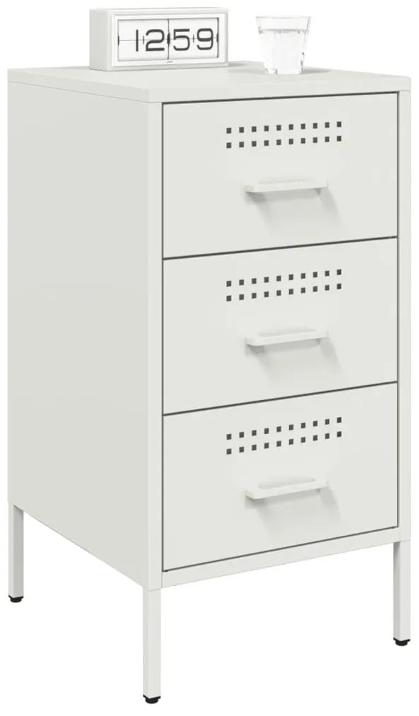 2 db fehér acél éjjeliszekrény 36 x 39 x 68 cm