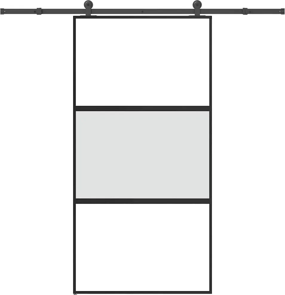 vidaXL tolóajtó vasalatokkal 102,5x205 cm edzett üveg&Alumínium